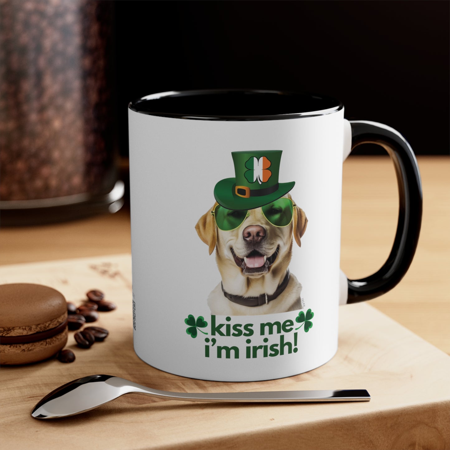 Yellow Labrador kiss me i'm irish funny cute gift dog lovers 11 oz. mug