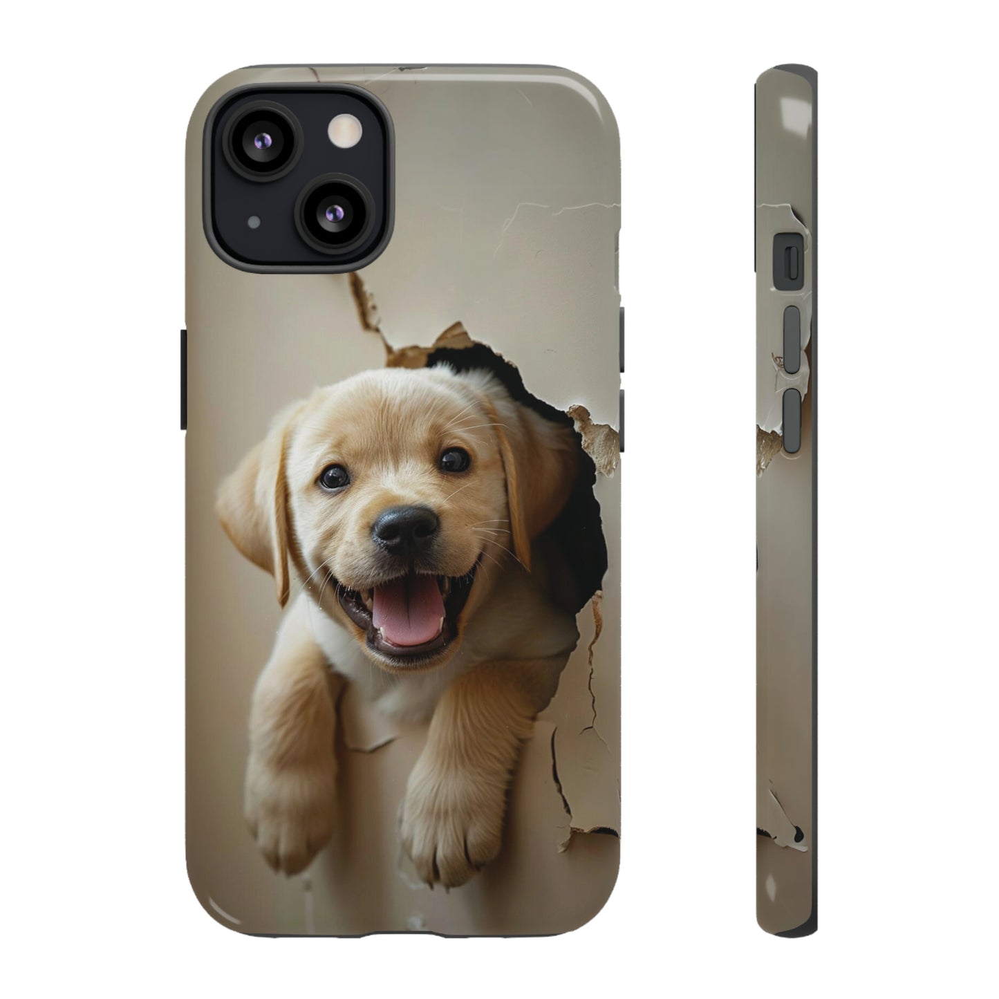 Yellow Labrador Puppy Breaking Wall | Tough Phone Cases