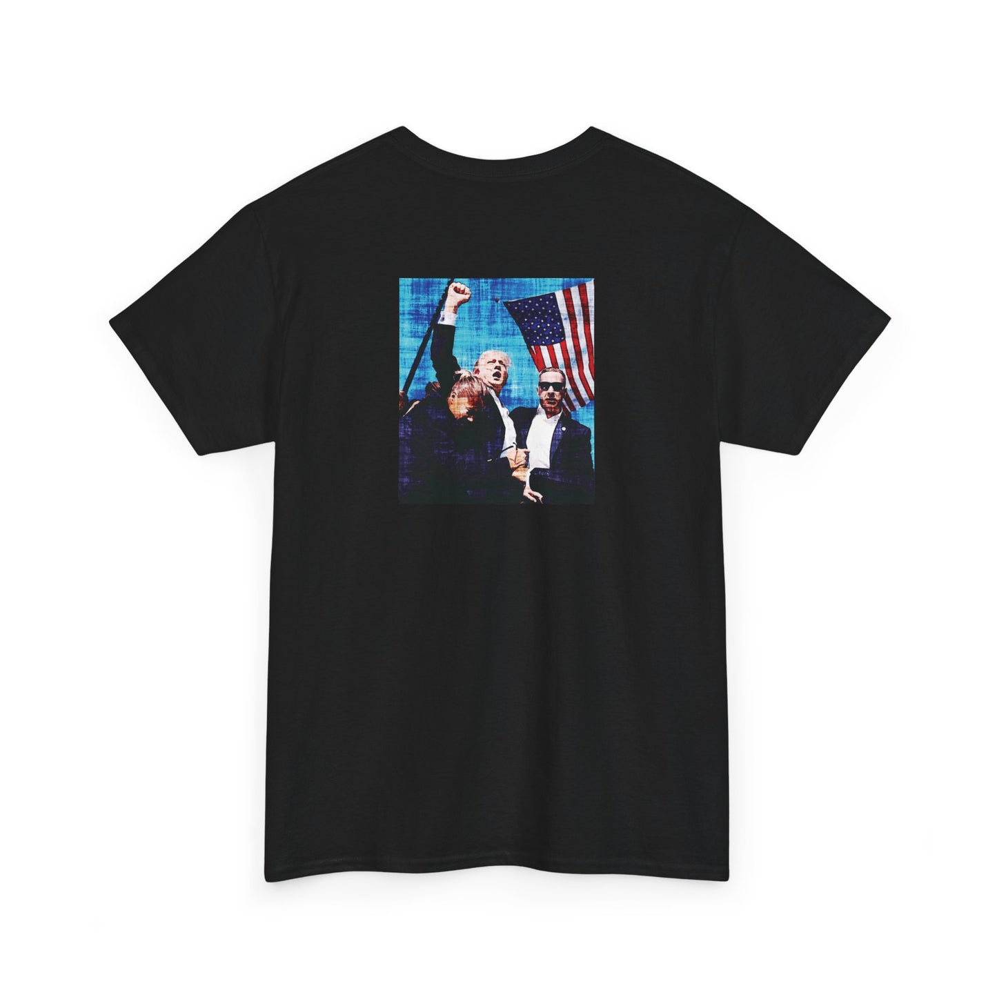 Patriotic TShirt USA Flag Rally Iconic Moment 2024 | Unisex Heavy Cotton Tee