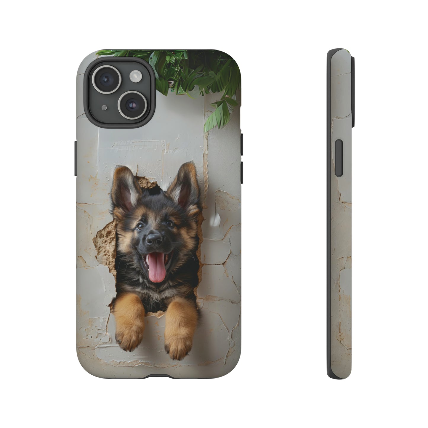 German Shepherd Puppy Breaking Wall | Light Colors | Tough Phone Cases