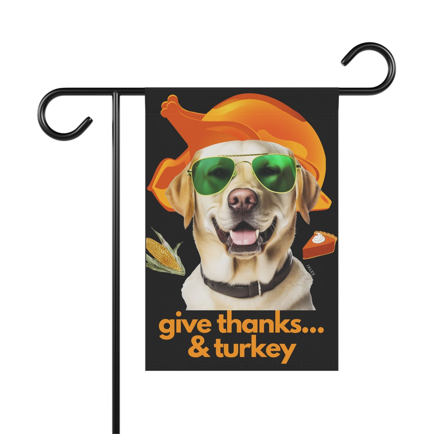 Labrador Flag, Garden Flag, Give Thanks & Turkey, House Flag, Banner, Printed Both Sides