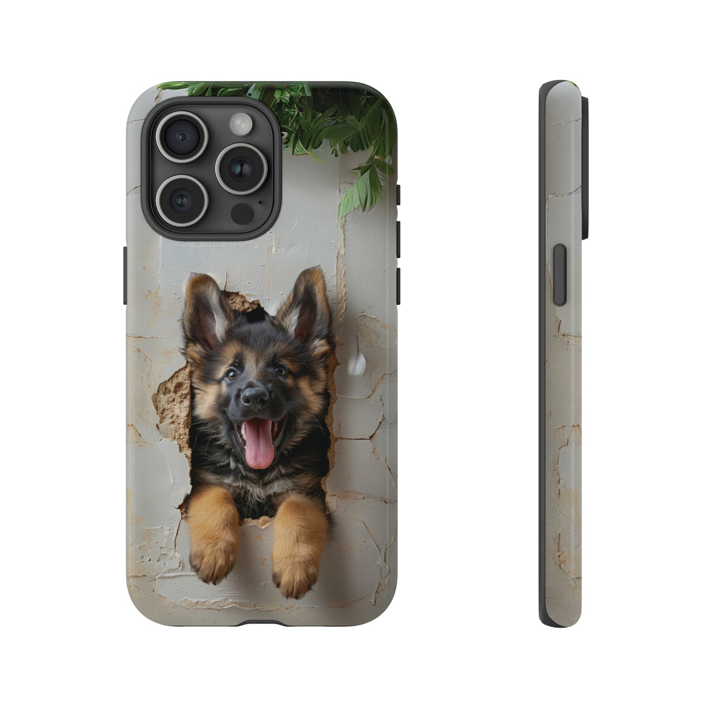 German Shepherd Puppy Breaking Wall | Light Colors | Tough Phone Cases