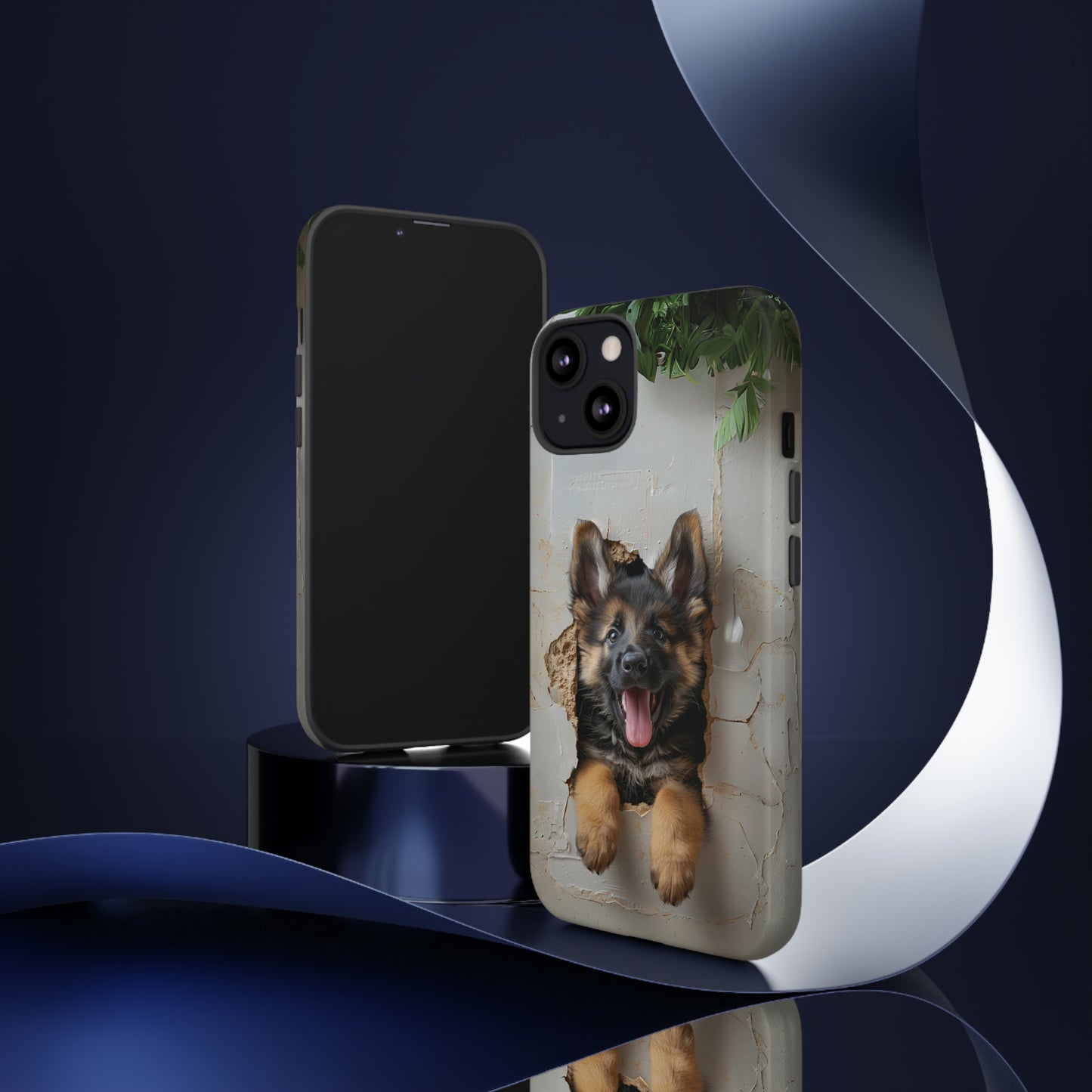 German Shepherd Puppy Breaking Wall | Light Colors | Tough Phone Cases