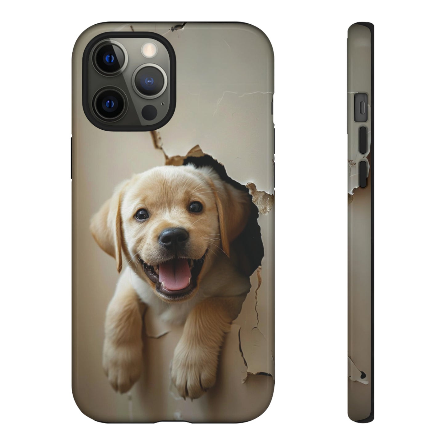 Yellow Labrador Puppy Breaking Wall | Tough Phone Cases