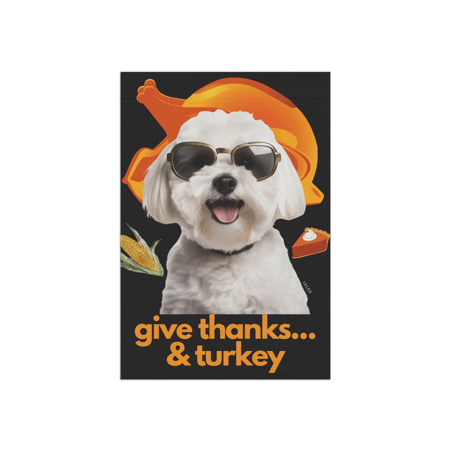 Maltese Flag, Garden Flag, Give Thanks & Turkey, House Flag, Banner, Printed Both Sides