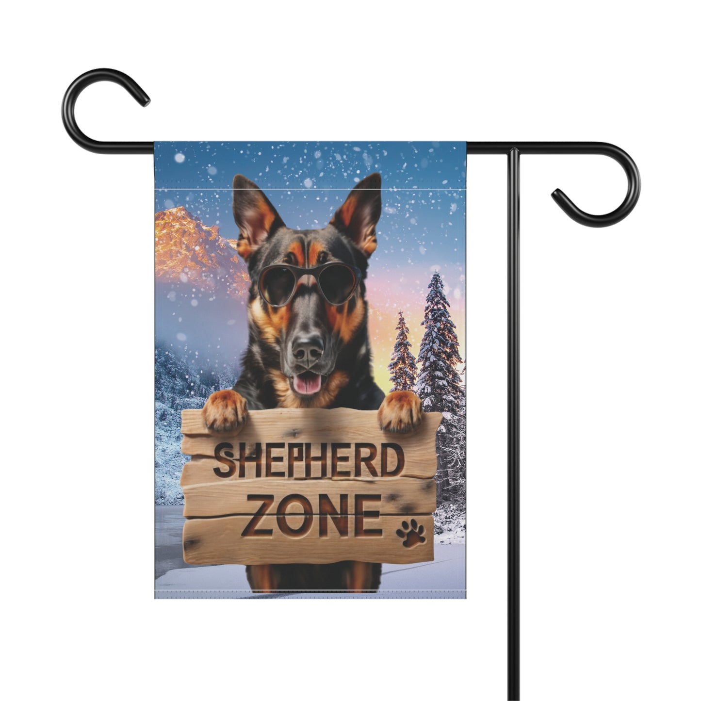 German Shepherd Flag, Garden Flag, SHEPHERD ZONE, House Flag, Banner, Printed on both sides