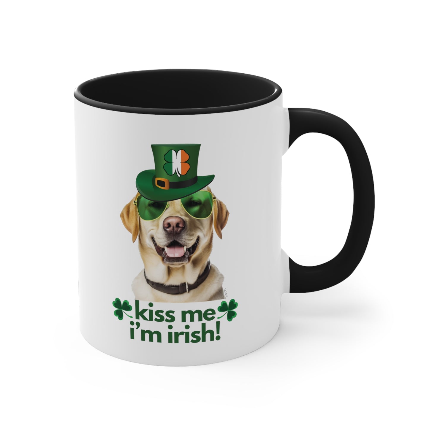 Yellow Labrador kiss me i'm irish funny cute gift dog lovers 11 oz. mug