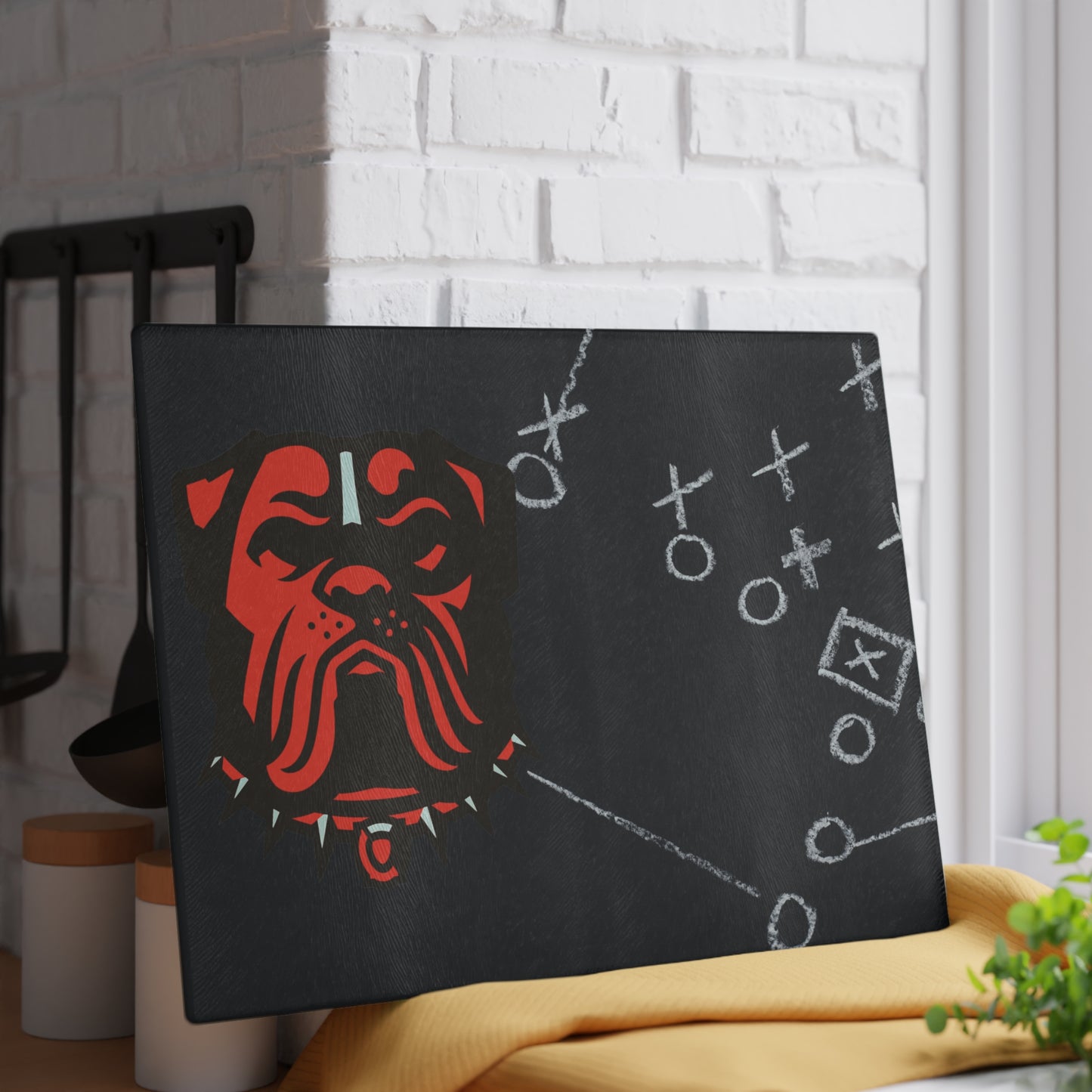 Game Time Football Black Chalkboard Plays | Cleveland Browns | Glass Cutting Board