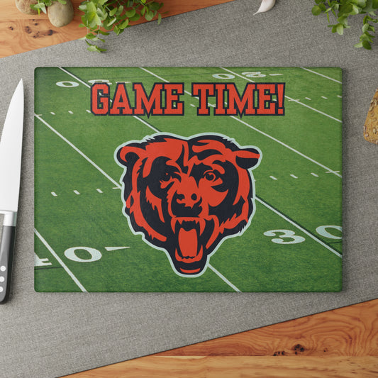 Game Time Football Field Green | Chicago Bears | Glass Cutting Board