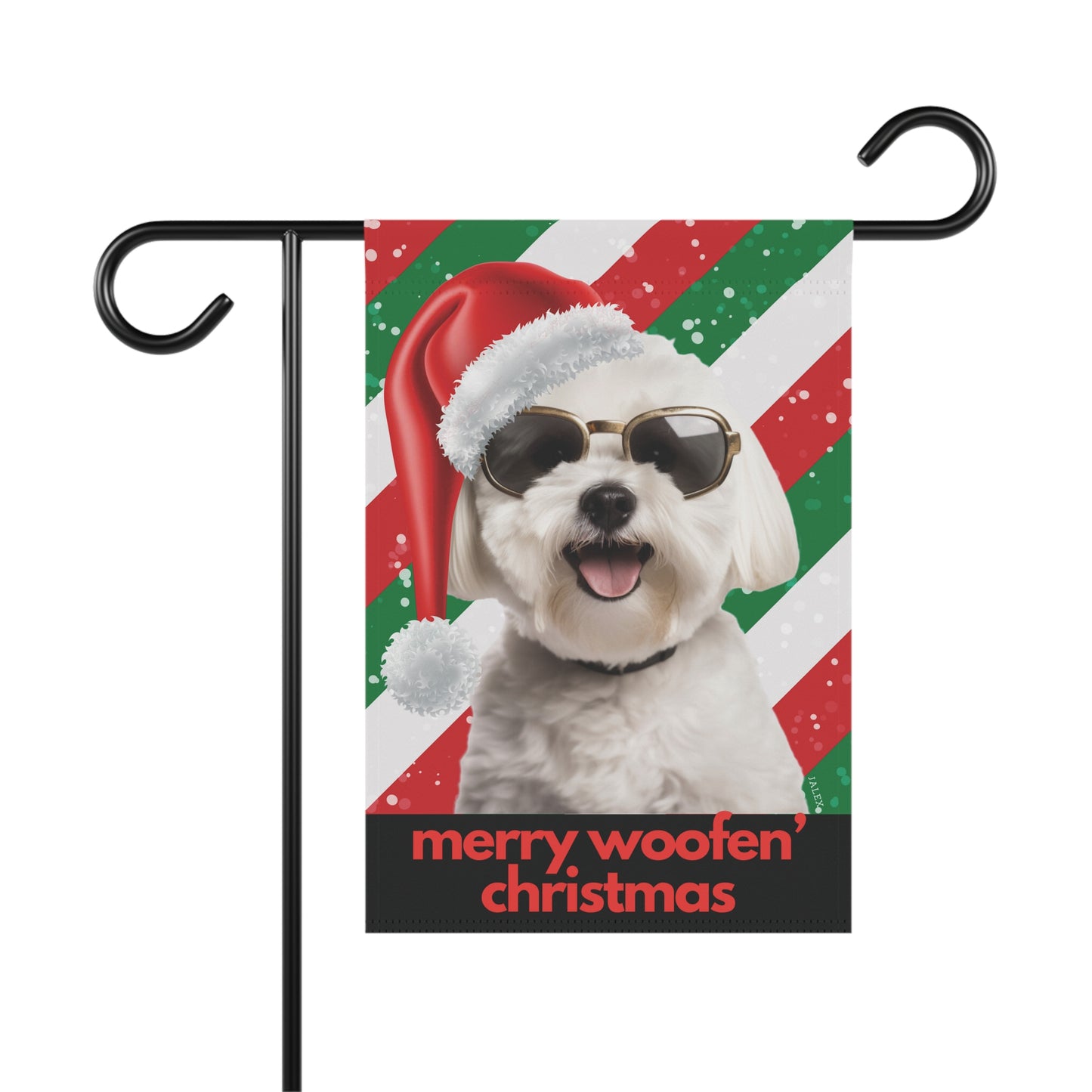 Maltese Flag, Garden Flag, Merry Woofen' Christmas, House Flag, Banner, Printed Both Sides