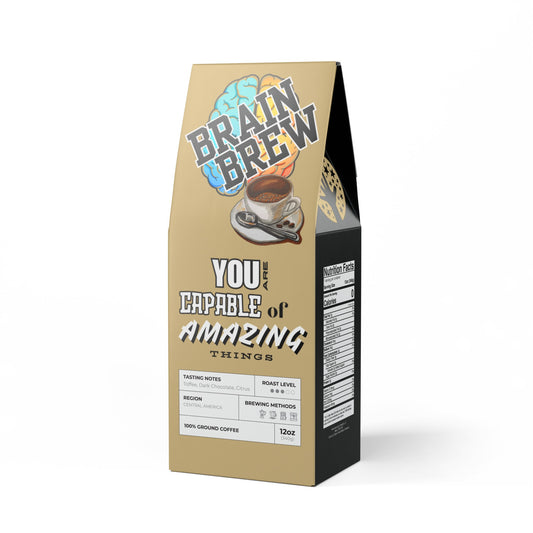 Brain Brew College Coffee | Gold & Black | Rock Creek Coffee Blend (Medium Roast)