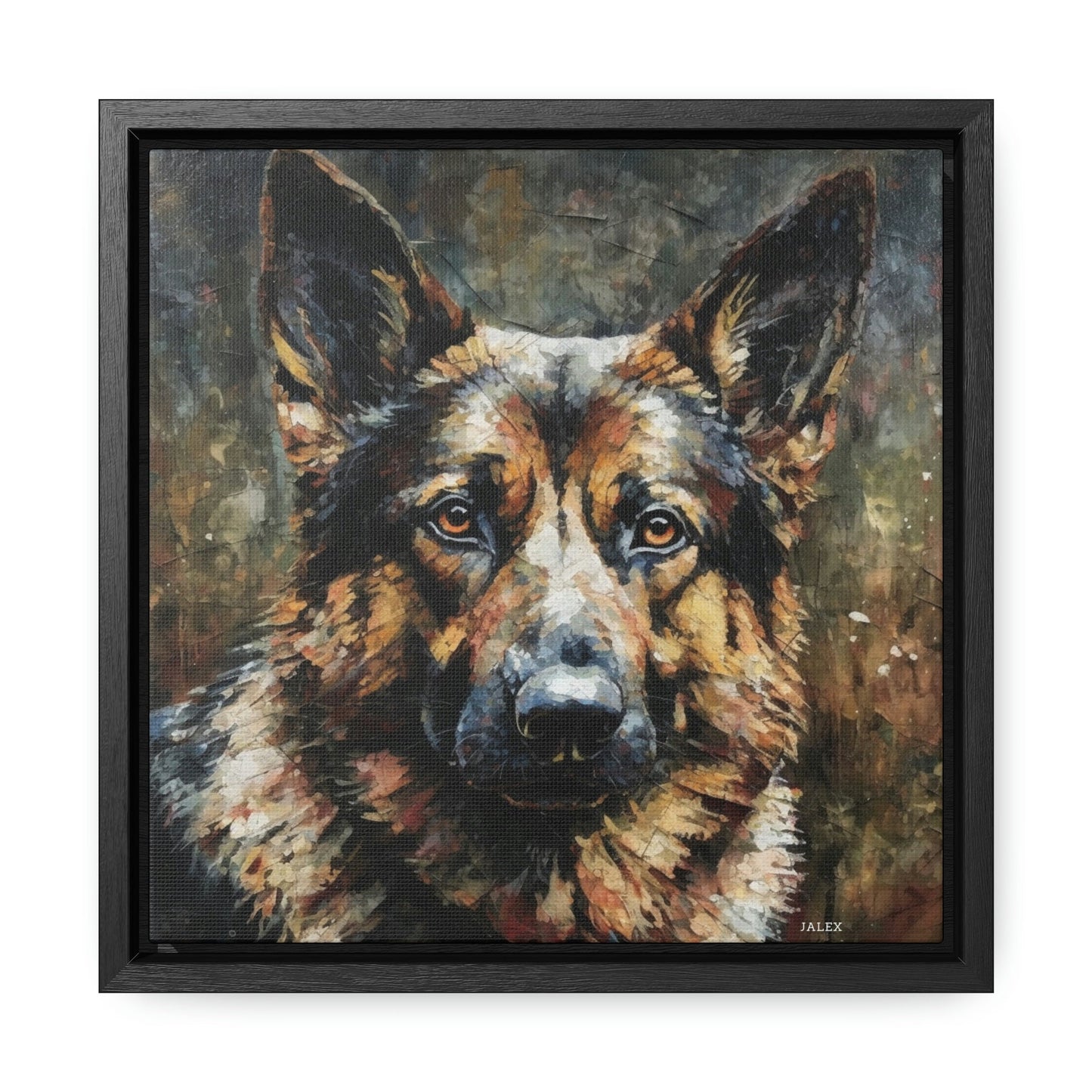 German Shepherd "Soul" Framed Canvas