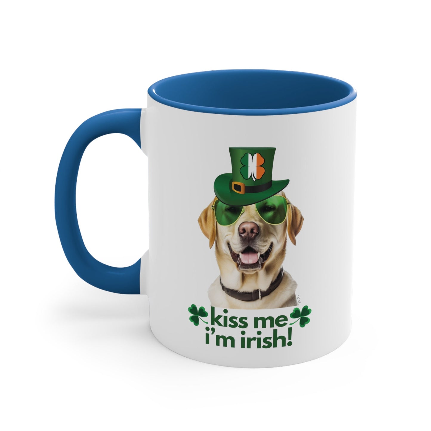 Yellow Labrador kiss me i'm irish funny cute gift dog lovers 11 oz. mug