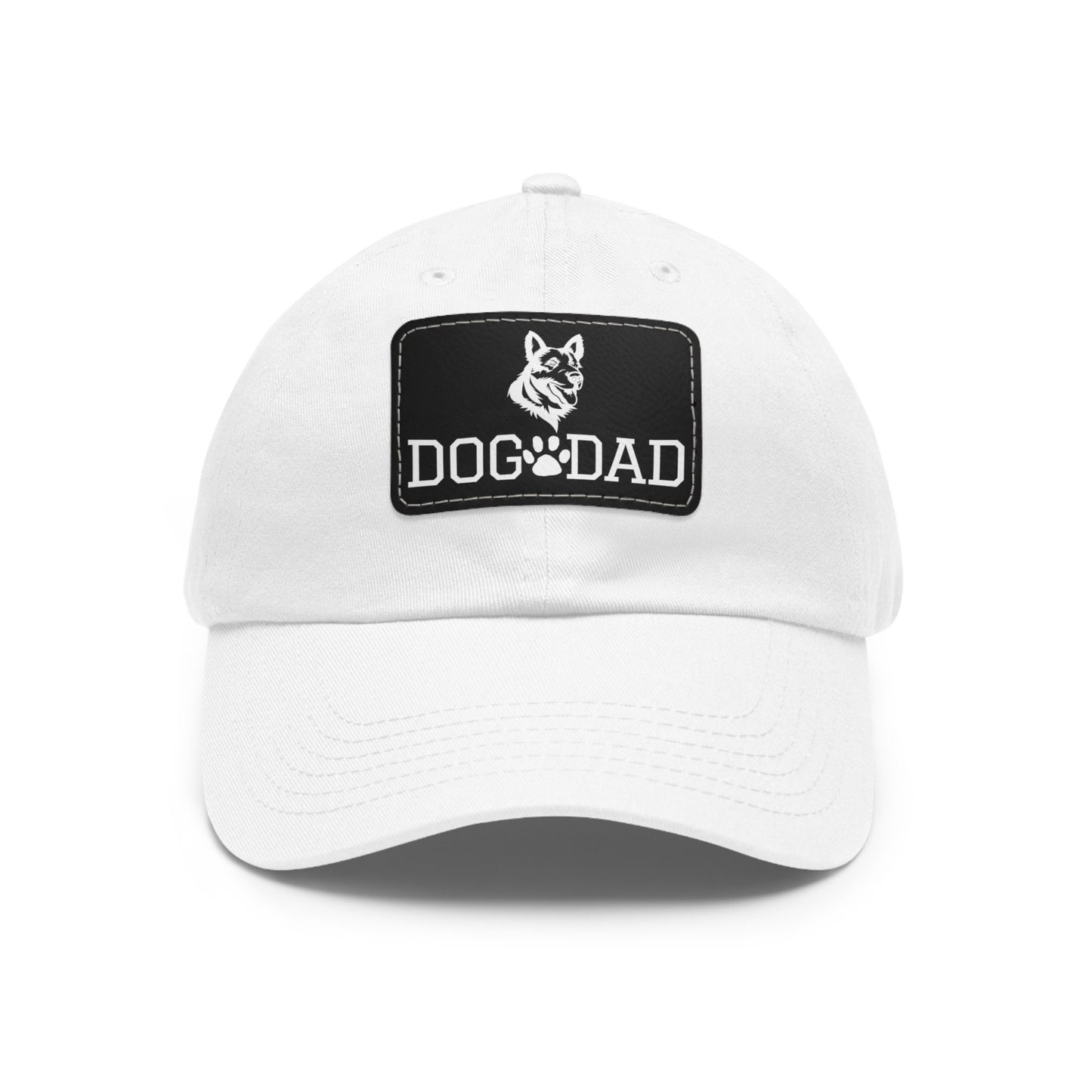 German Shepherd "Dog Dad" with Paw Print | Dad Hat with Leather Patch (Rectangle)