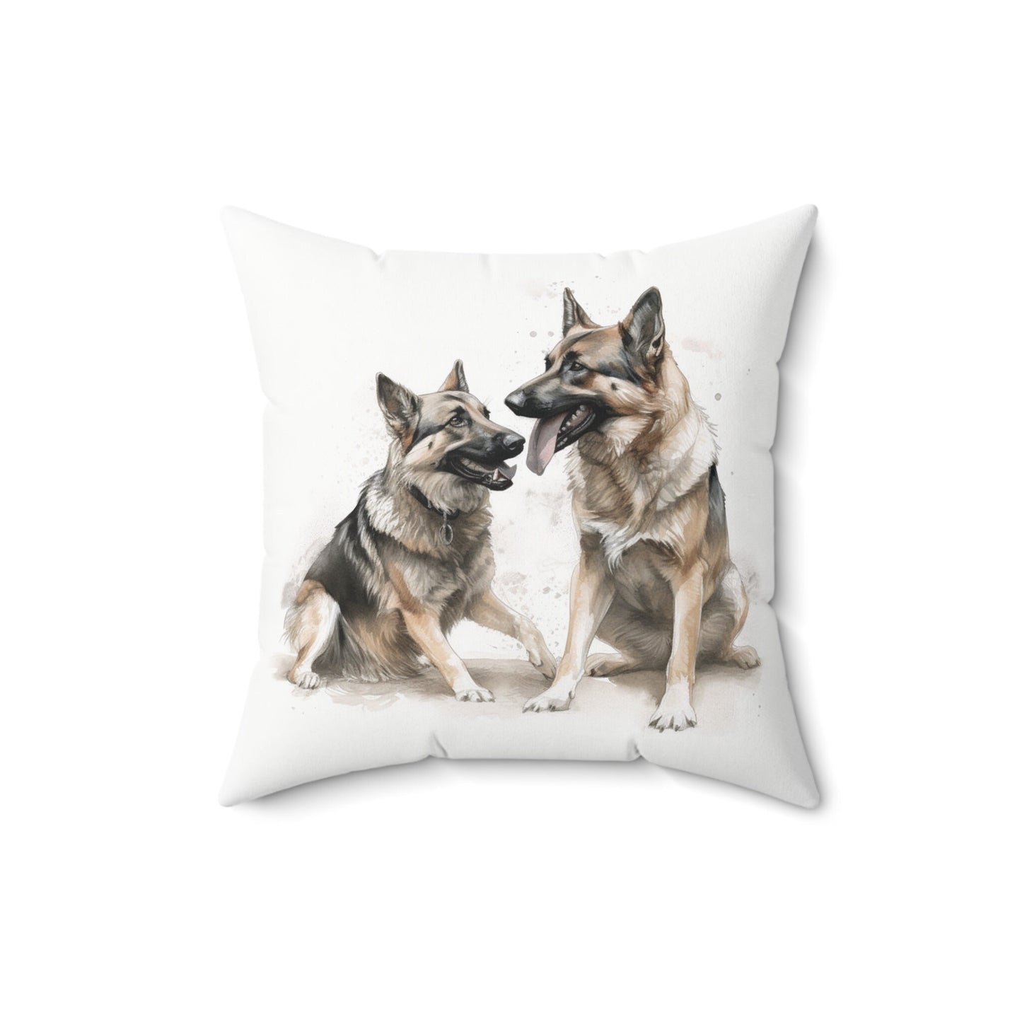 German Shepherds Playing Pillow