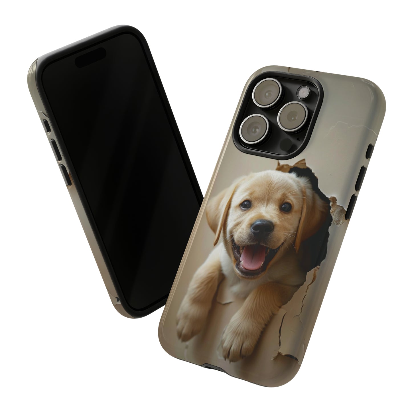 Yellow Labrador Puppy Breaking Wall | Tough Phone Cases