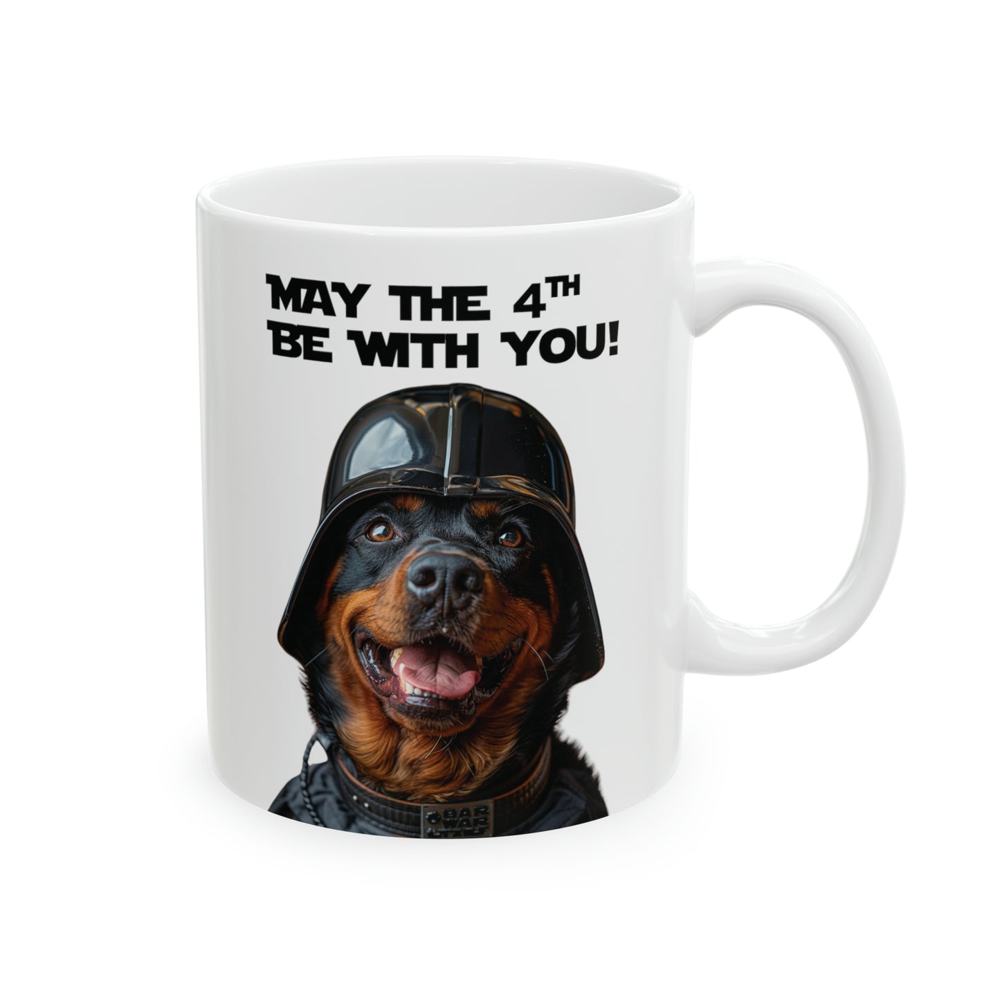 Rottweiler Darth Vader "May the 4th Be With You!" Ceramic Mug 11oz