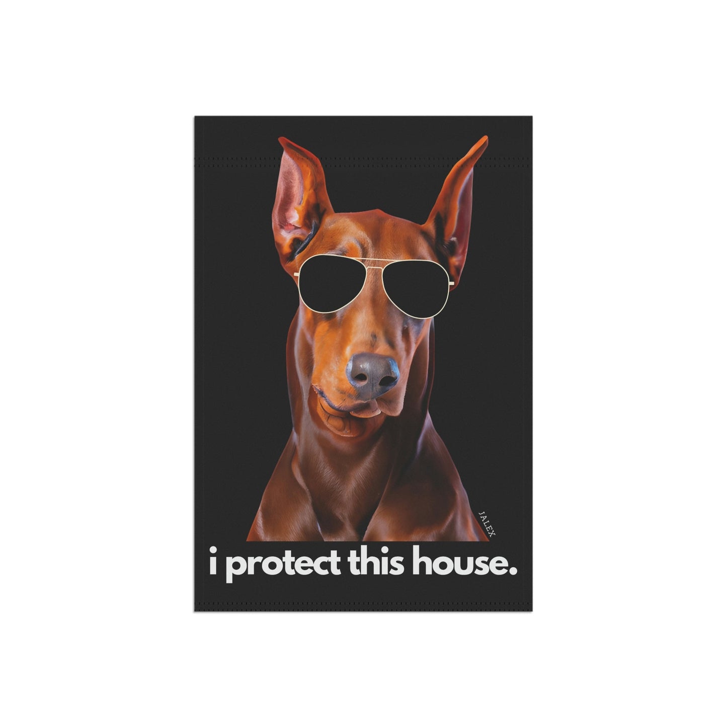 Red Doberman Flag, Garden Flag, I Protect This House, House Flag, Banner, Printed Both Sides