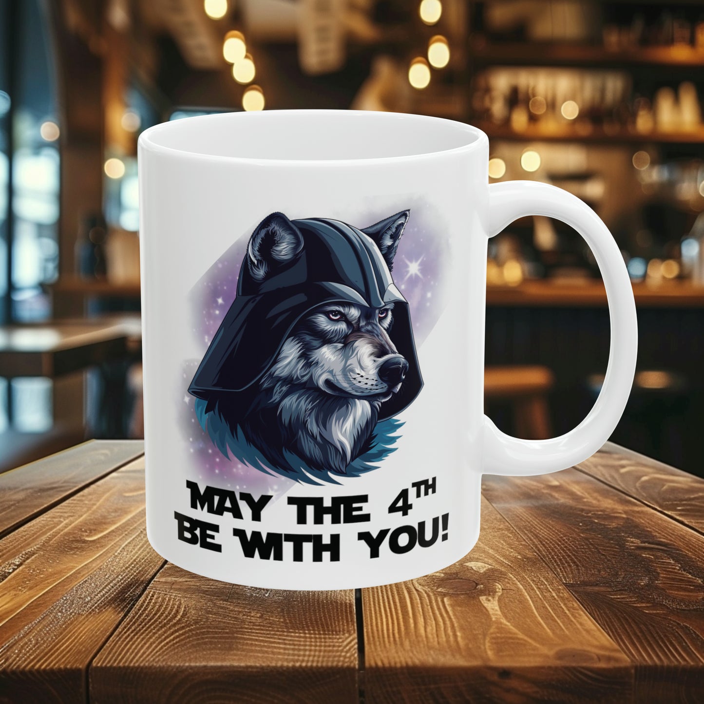 Wolf Darth Vader "May the 4th Be With You!" Ceramic Mug 11oz