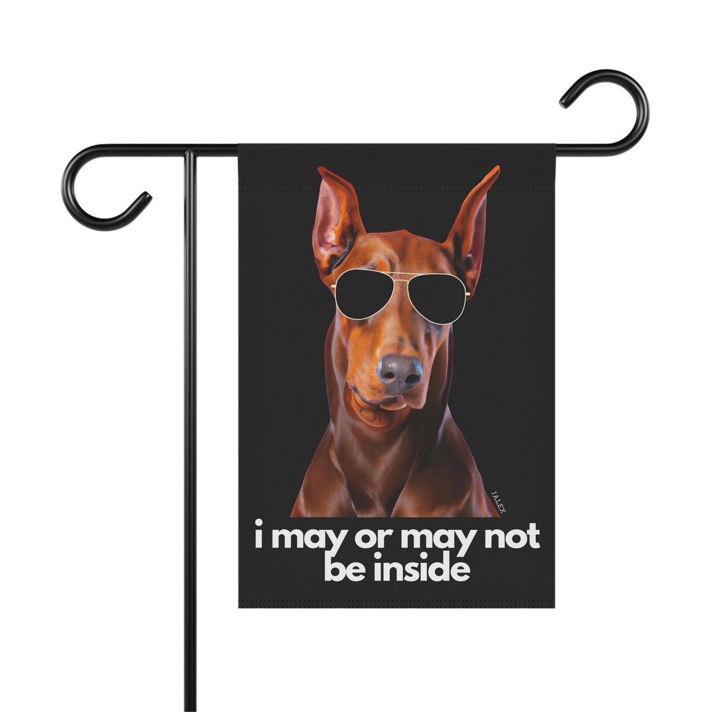 Red Doberman Flag, Garden Flag, I May or May Not Be Inside, House Flag, Banner, Printed Both Sides