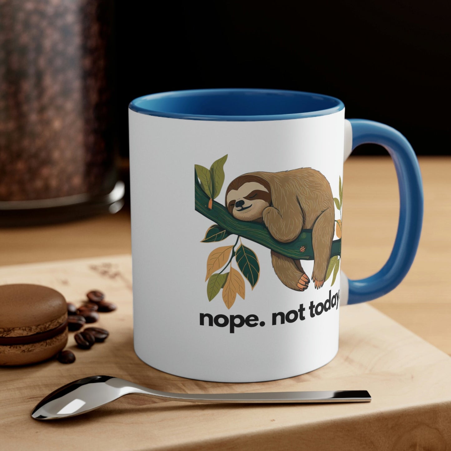 Sloth Nope Not Today Accent Coffee Mug, 11oz