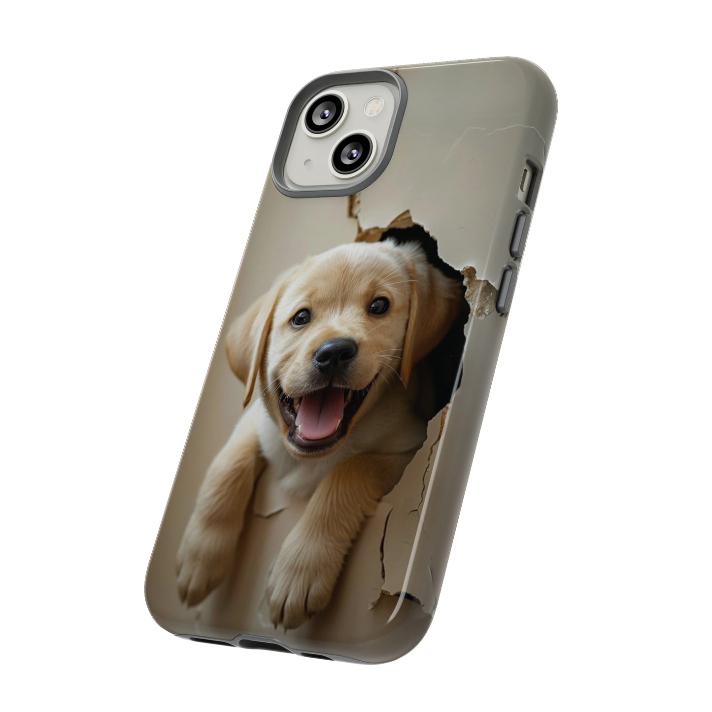 Yellow Labrador Puppy Breaking Wall | Tough Phone Cases