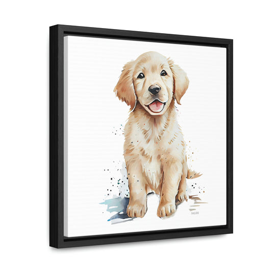 Golden Retriever Puppy Nursery Wall Art Framed Canvas