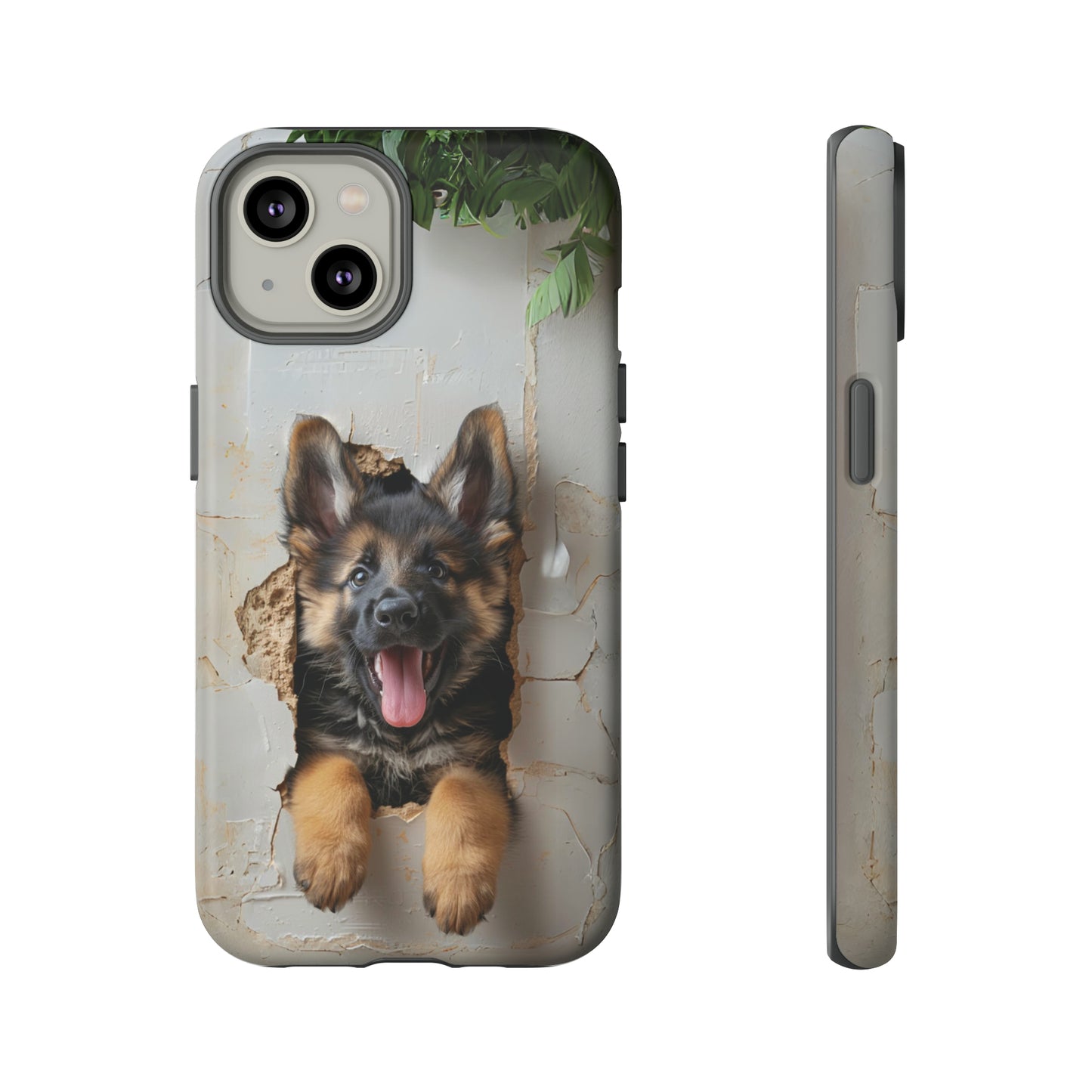 German Shepherd Puppy Breaking Wall | Light Colors | Tough Phone Cases