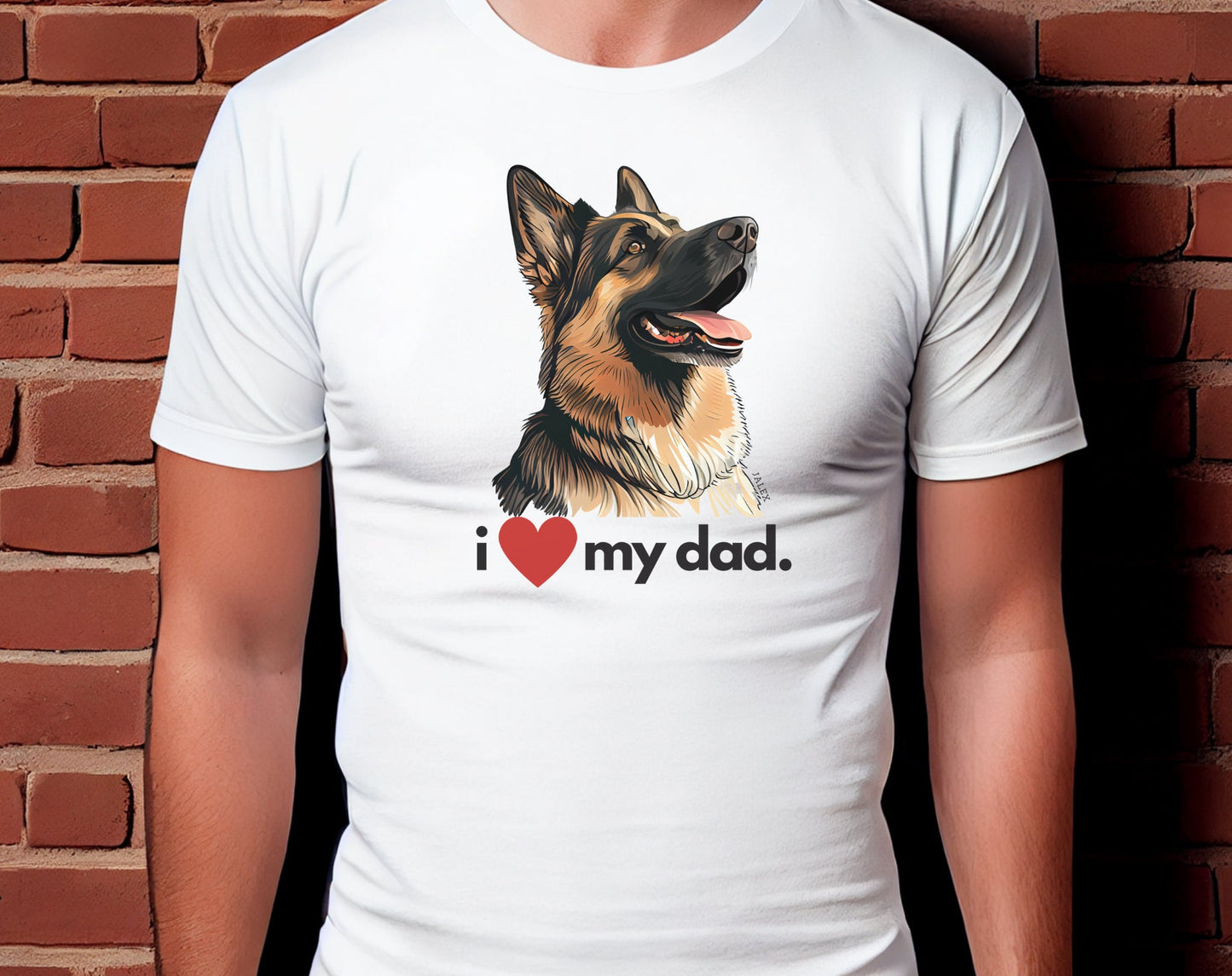 German Shepherd I Love My Dad Unisex Jersey Short Sleeve Tee