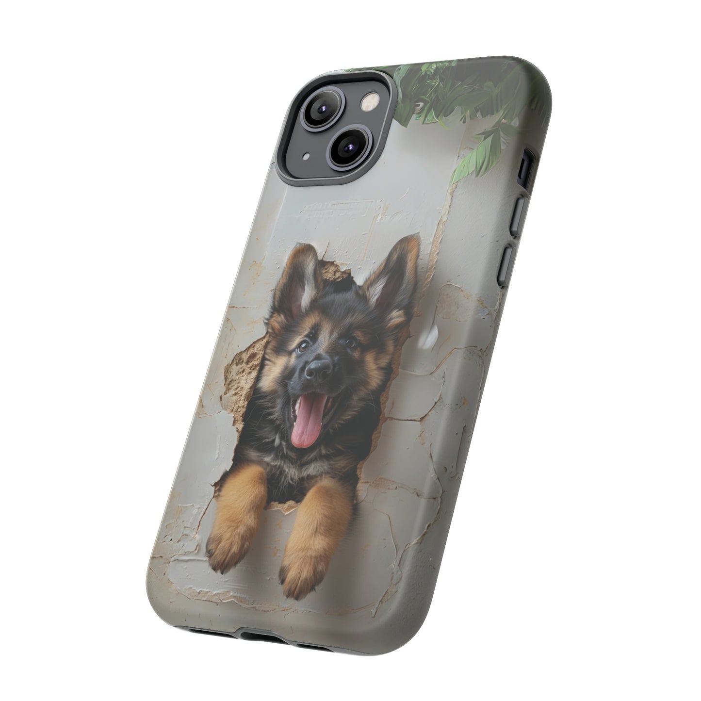 German Shepherd Puppy Breaking Wall | Light Colors | Tough Phone Cases