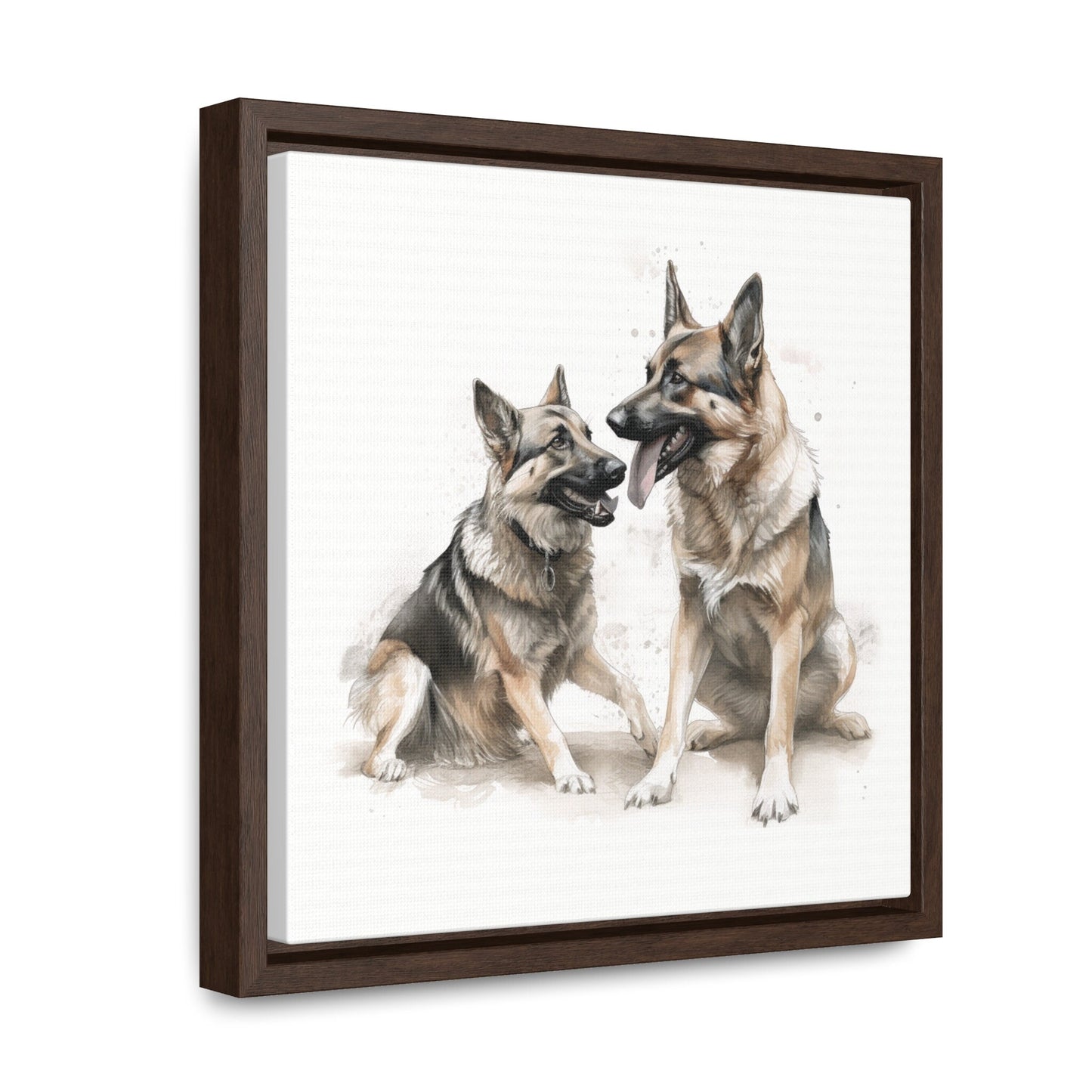 German Shepherds Playing | Framed Canvas