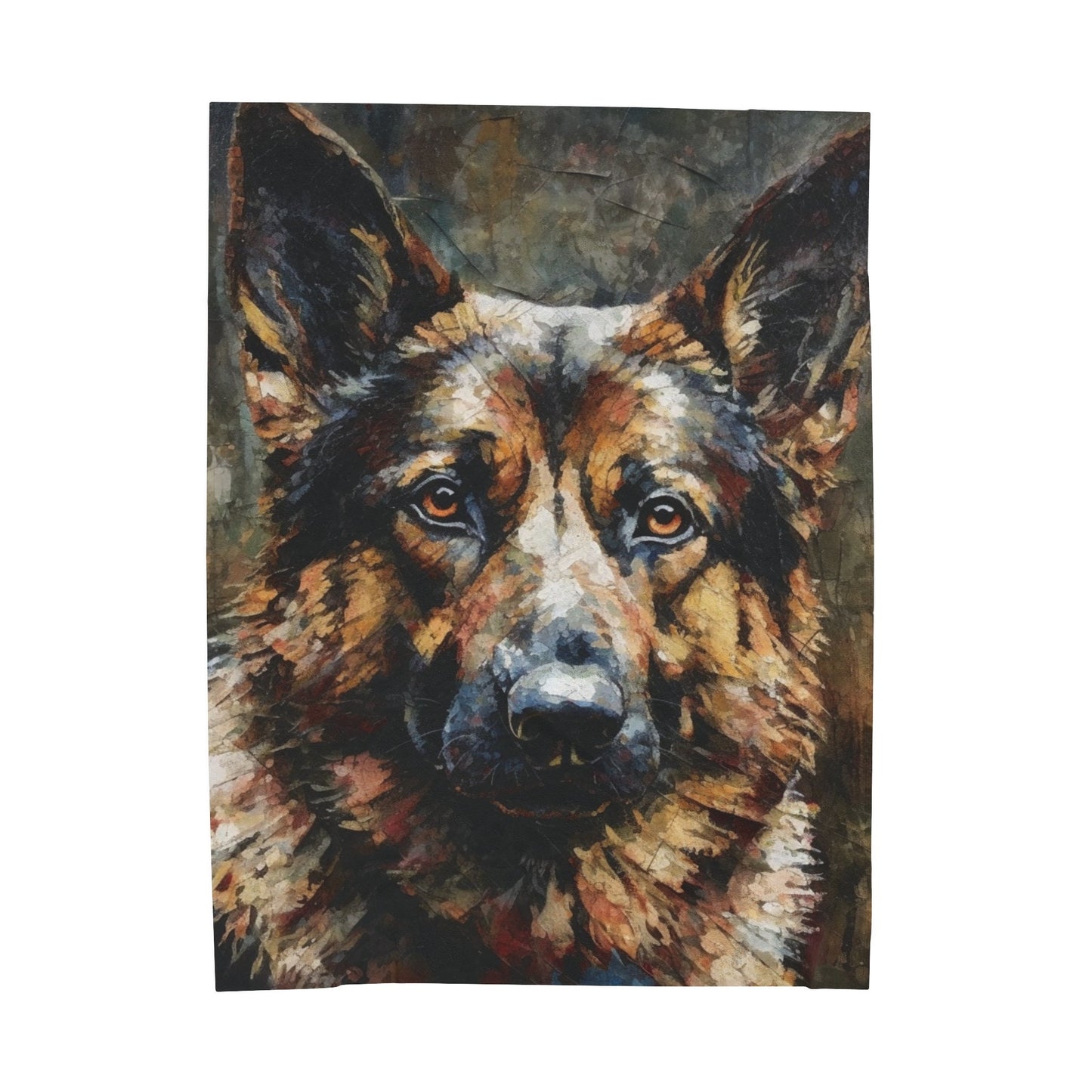 German Shepherd Majestic Painting | Velveteen Plush Blanket