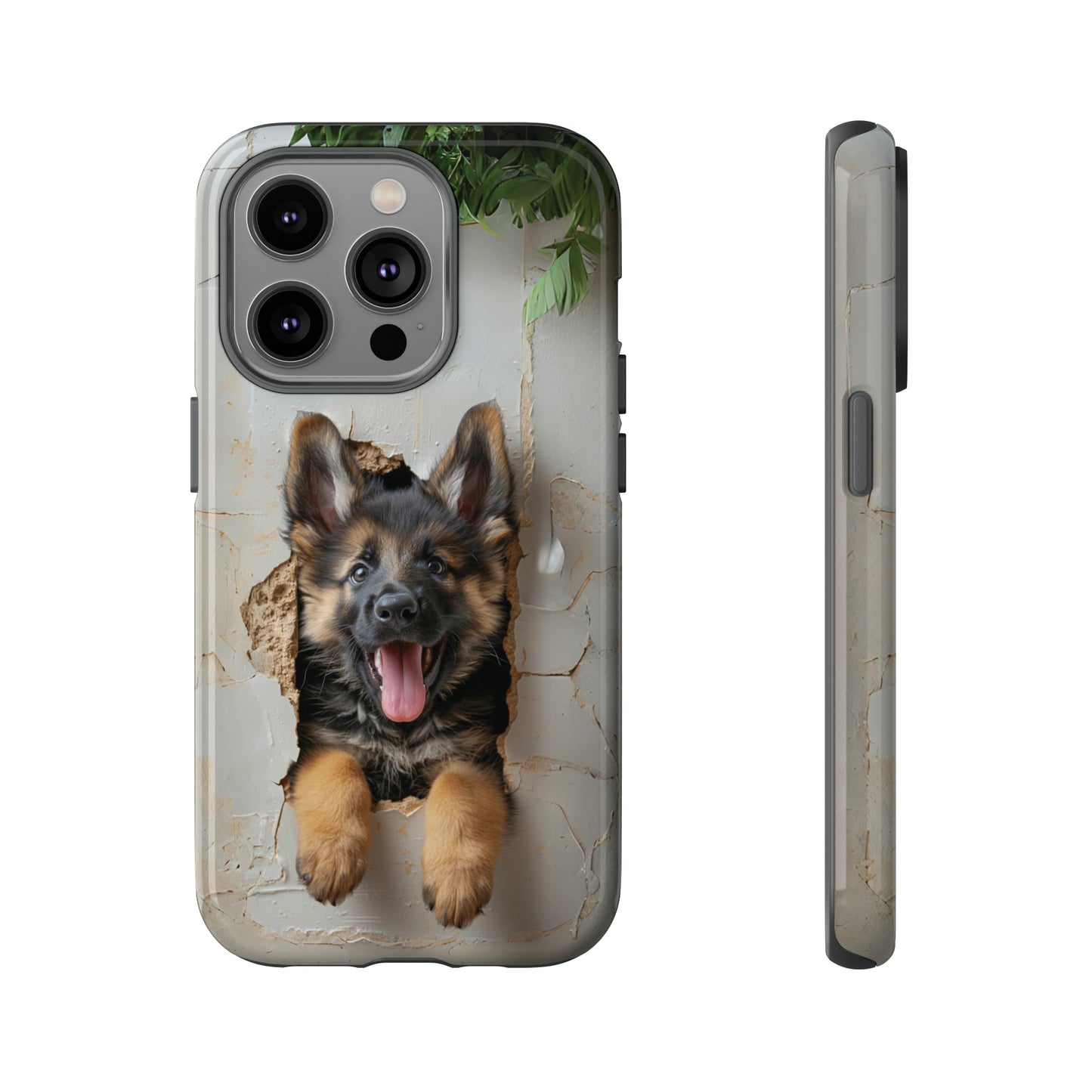 German Shepherd Puppy Breaking Wall | Light Colors | Tough Phone Cases