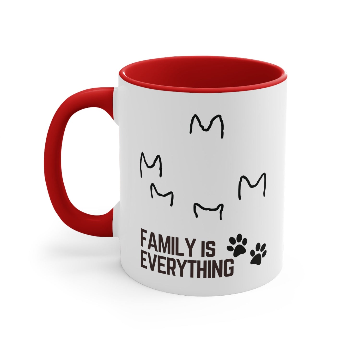 Family is Everything German Shepherd Ears Outlines Paw Prints Gift Dog Lover | Coffee Mug, 11oz