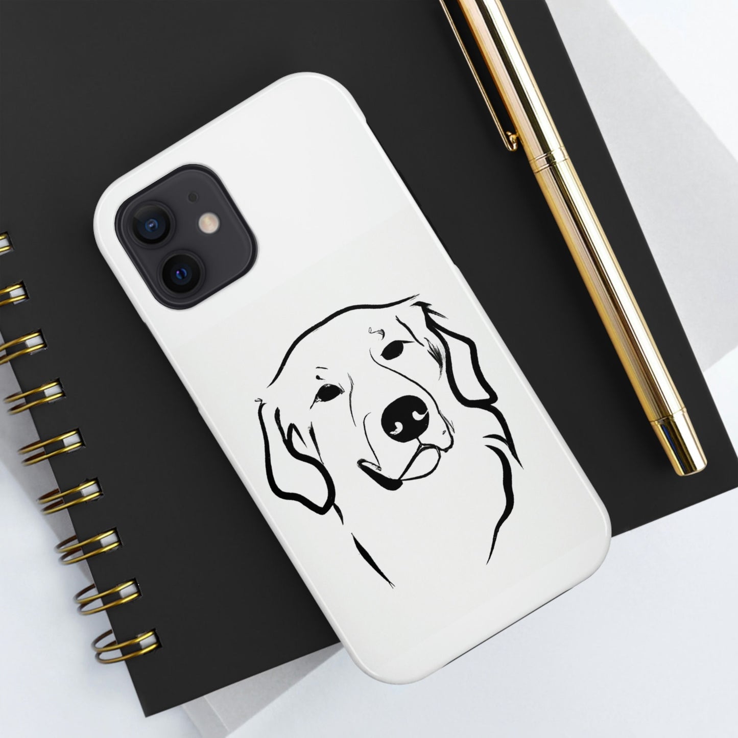 Golden Retriever Minimalist Outline | Tough Phone Case