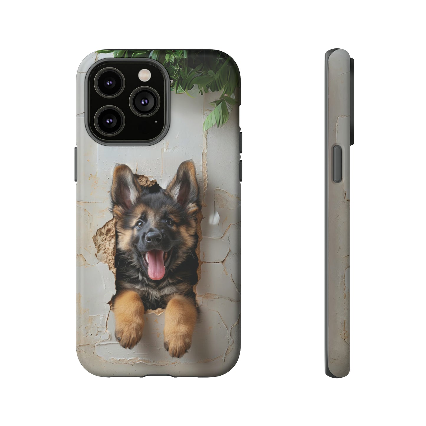 German Shepherd Puppy Breaking Wall | Light Colors | Tough Phone Cases