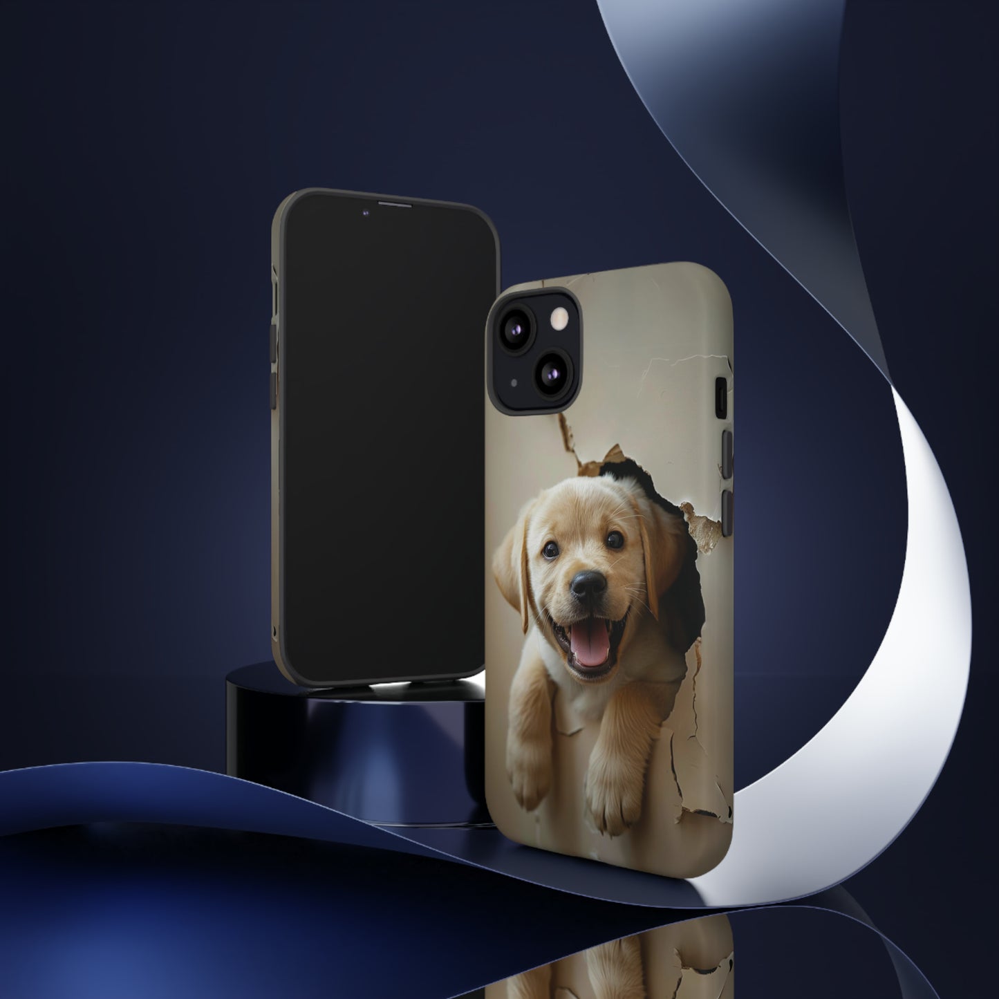 Yellow Labrador Puppy Breaking Wall | Tough Phone Cases