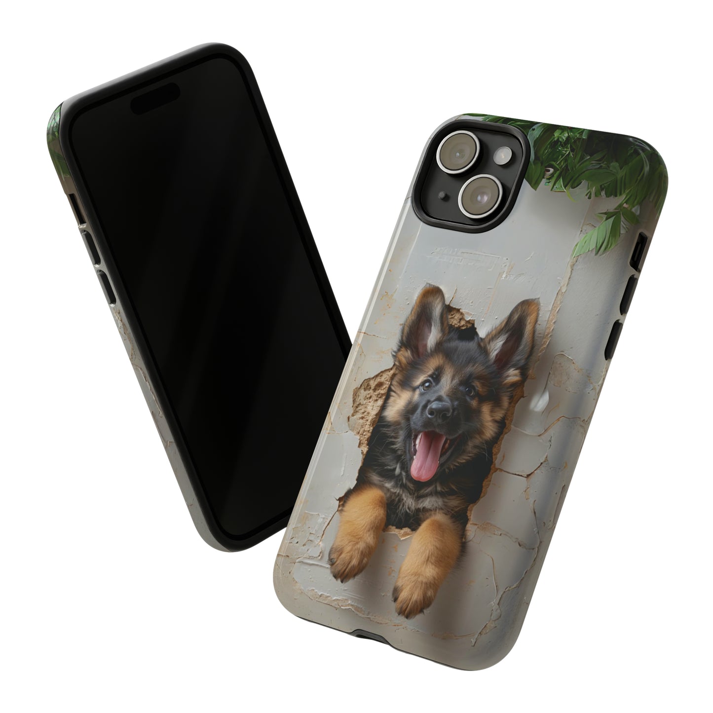 German Shepherd Puppy Breaking Wall | Light Colors | Tough Phone Cases