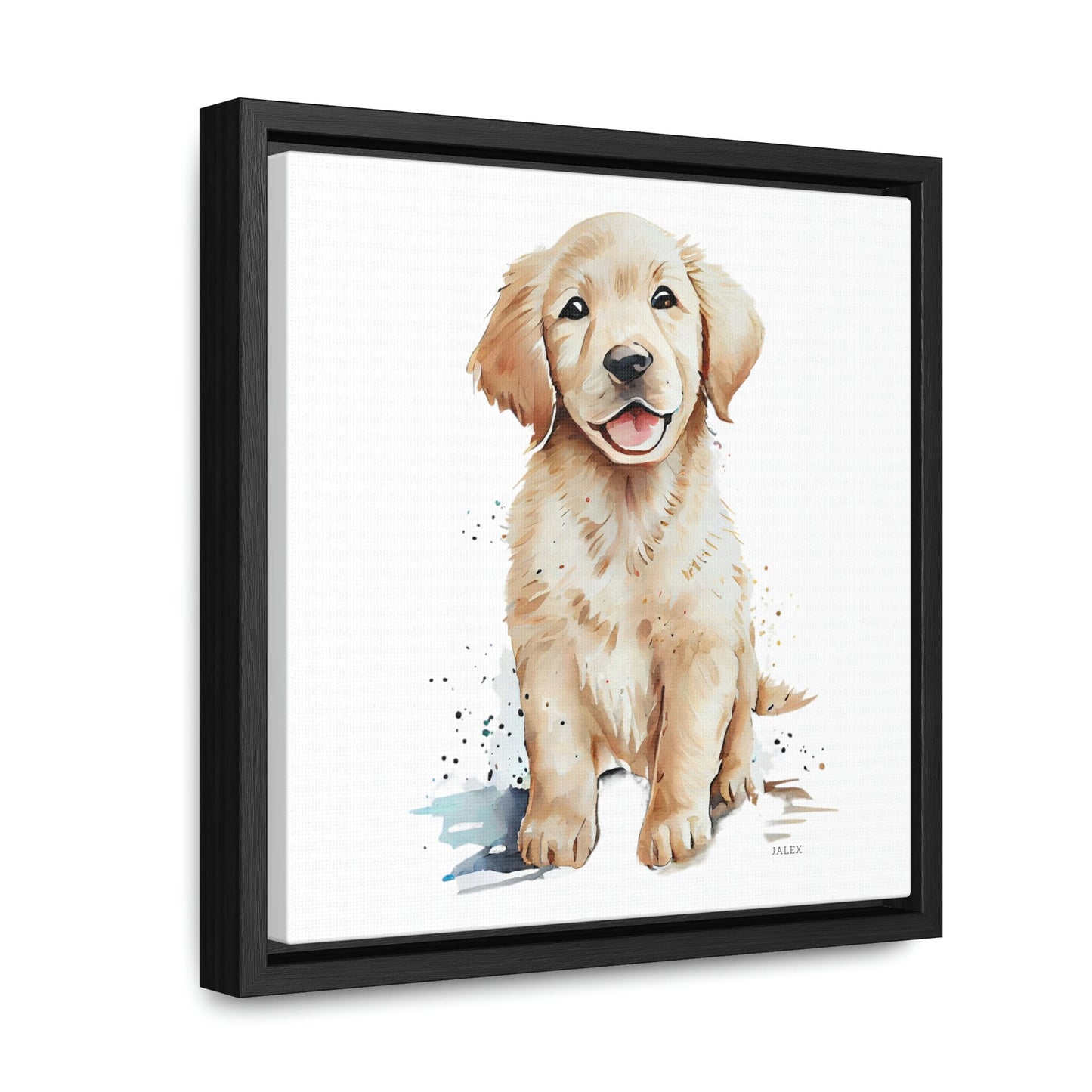 Golden Retriever Puppy Nursery Wall Art Framed Canvas