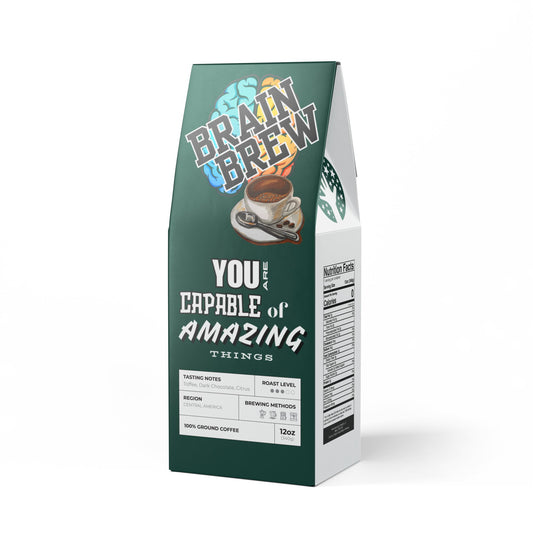 Brain Brew College Coffee | Green & White | Rock Creek Coffee Blend (Medium Roast)