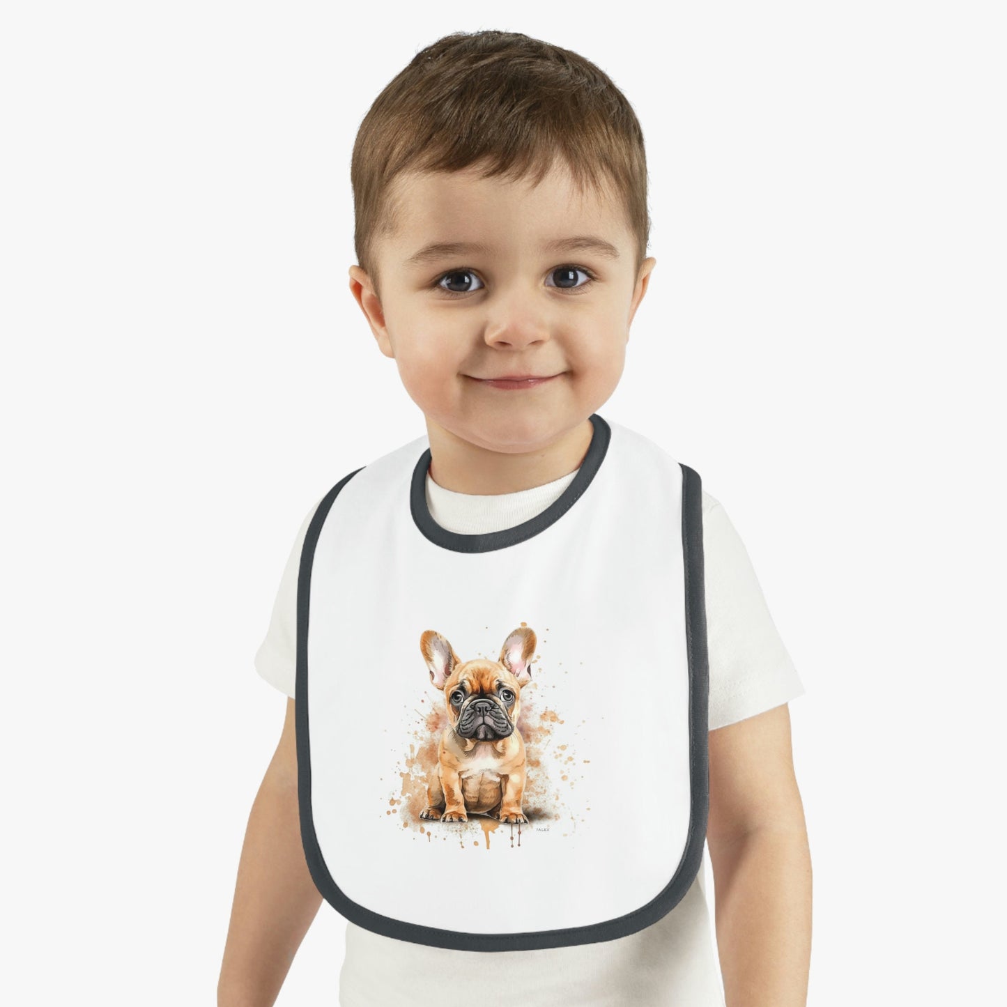 French Bulldog Puppy | Baby Contrast Trim Jersey Bib