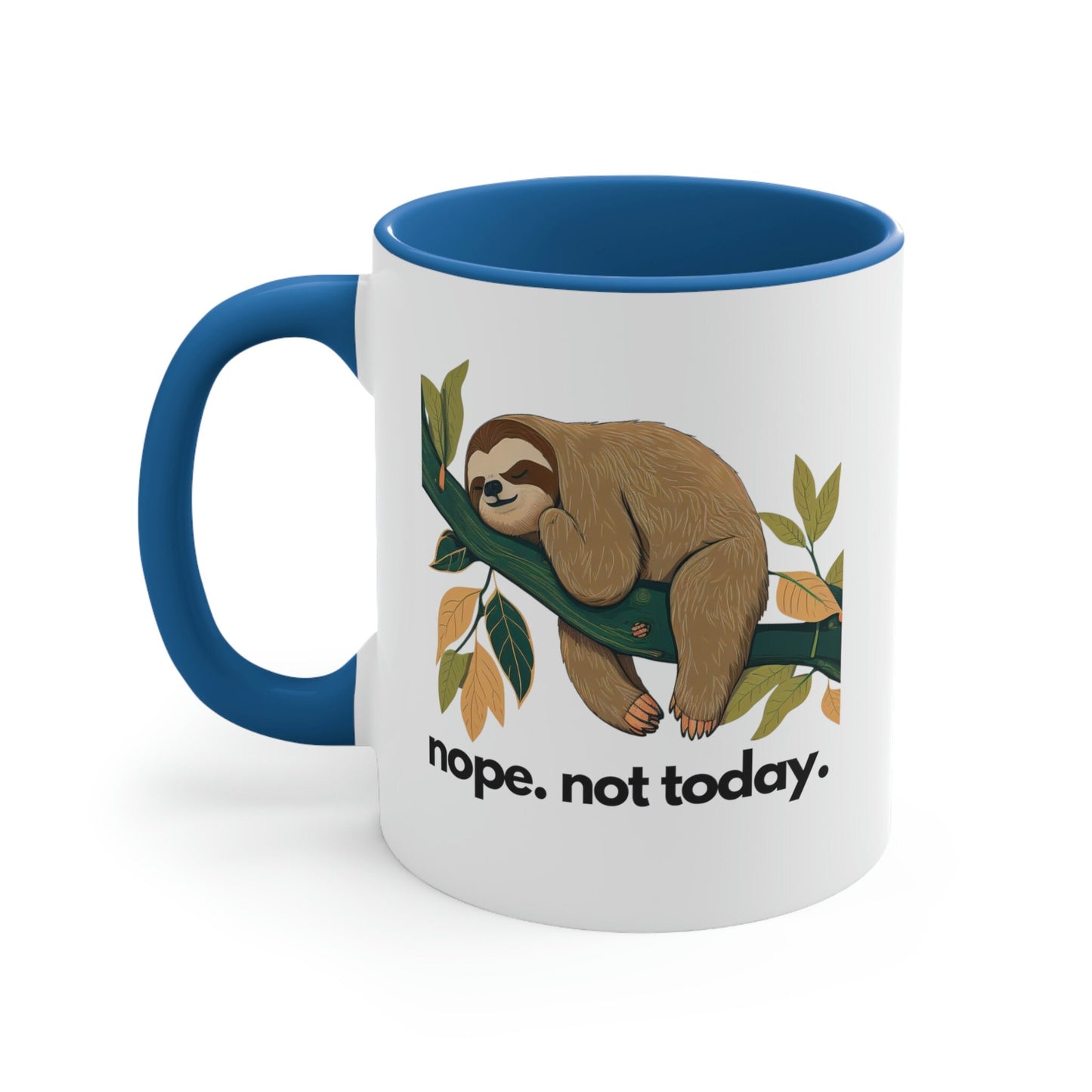 Sloth Nope Not Today Accent Coffee Mug, 11oz