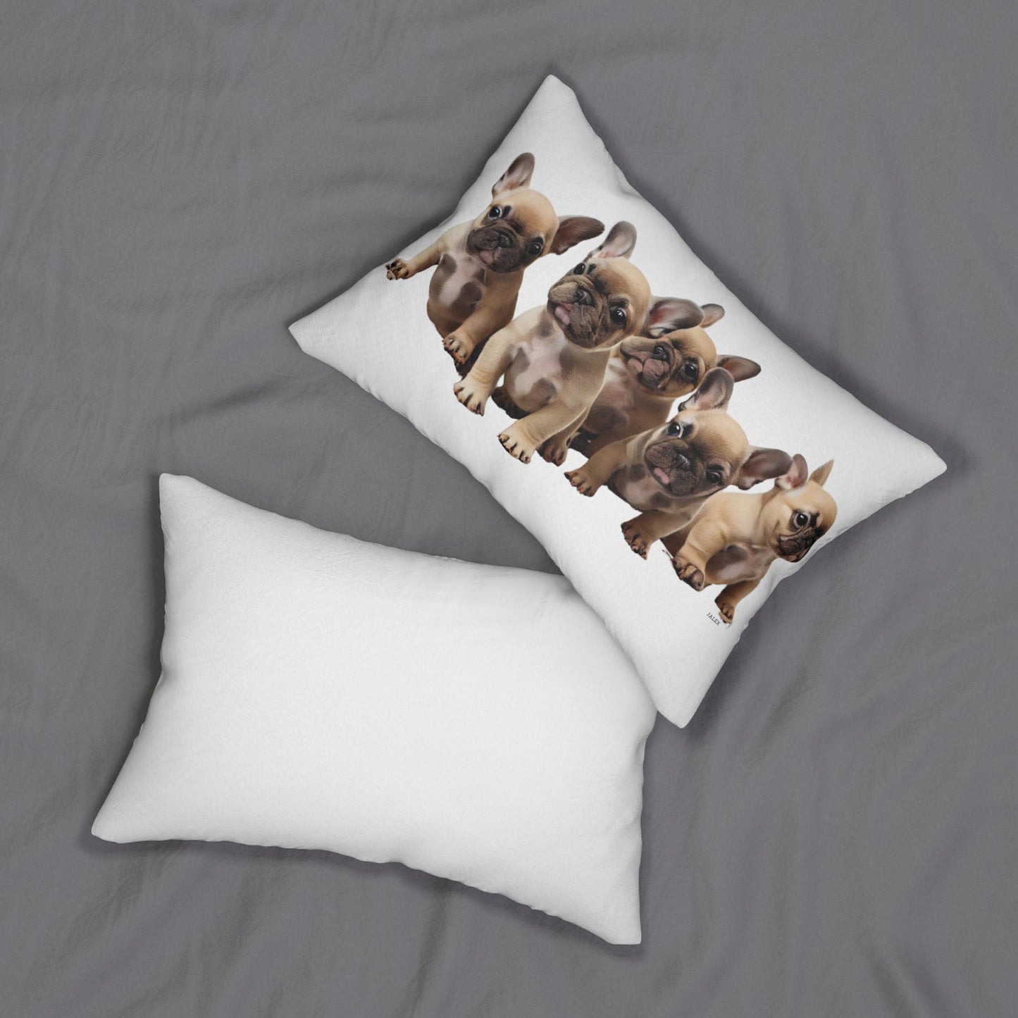 French Bulldog Puppies Spun Polyester Lumbar Pillow