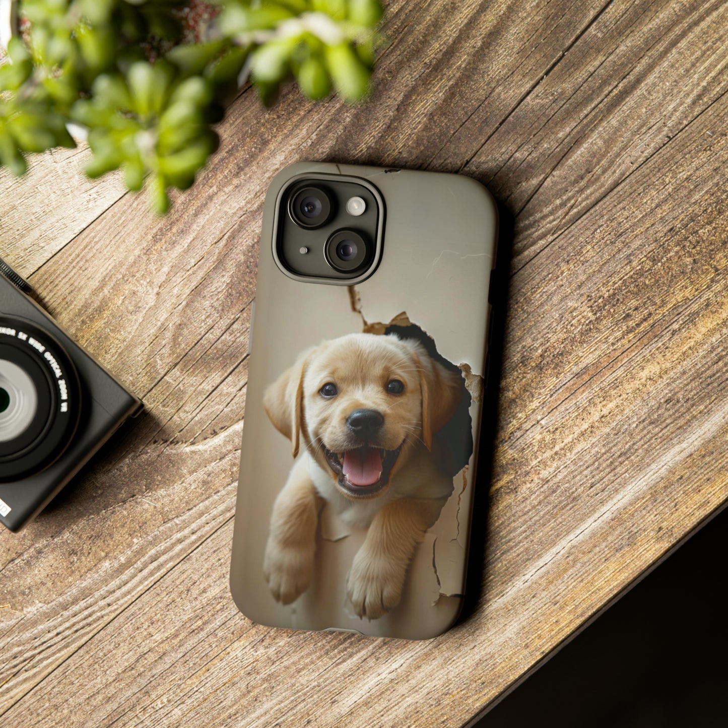 Yellow Labrador Puppy Breaking Wall | Tough Phone Cases