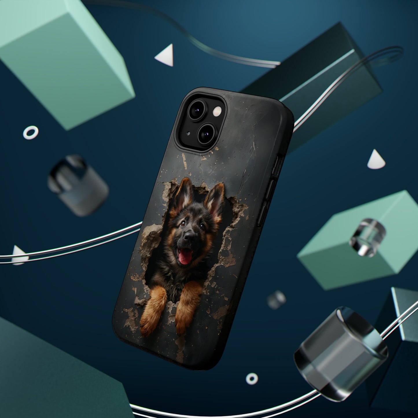 iPhone MAGSAFE German Shepherd Puppy | Dark Colors | Tough Cases