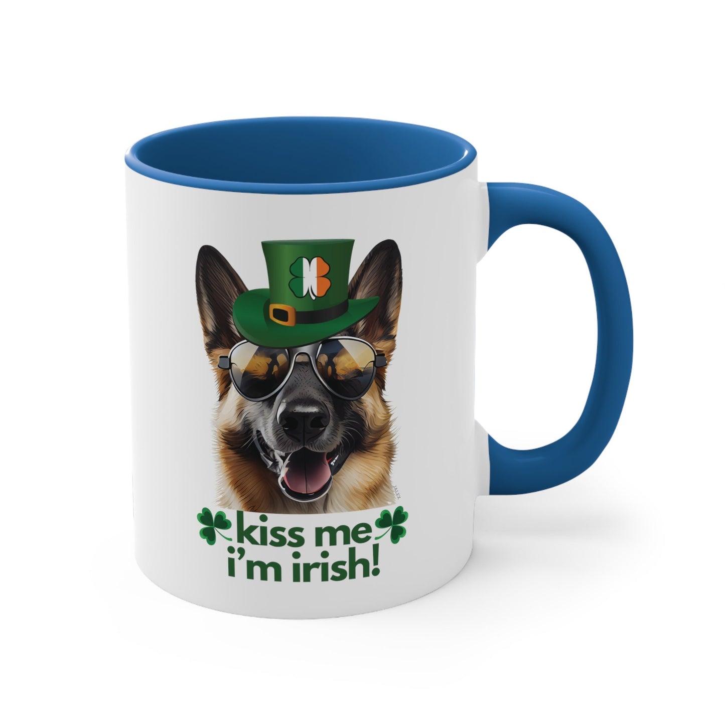 German Shepherd kiss me i'm irish funny cute gift dog lovers 11 oz. mug