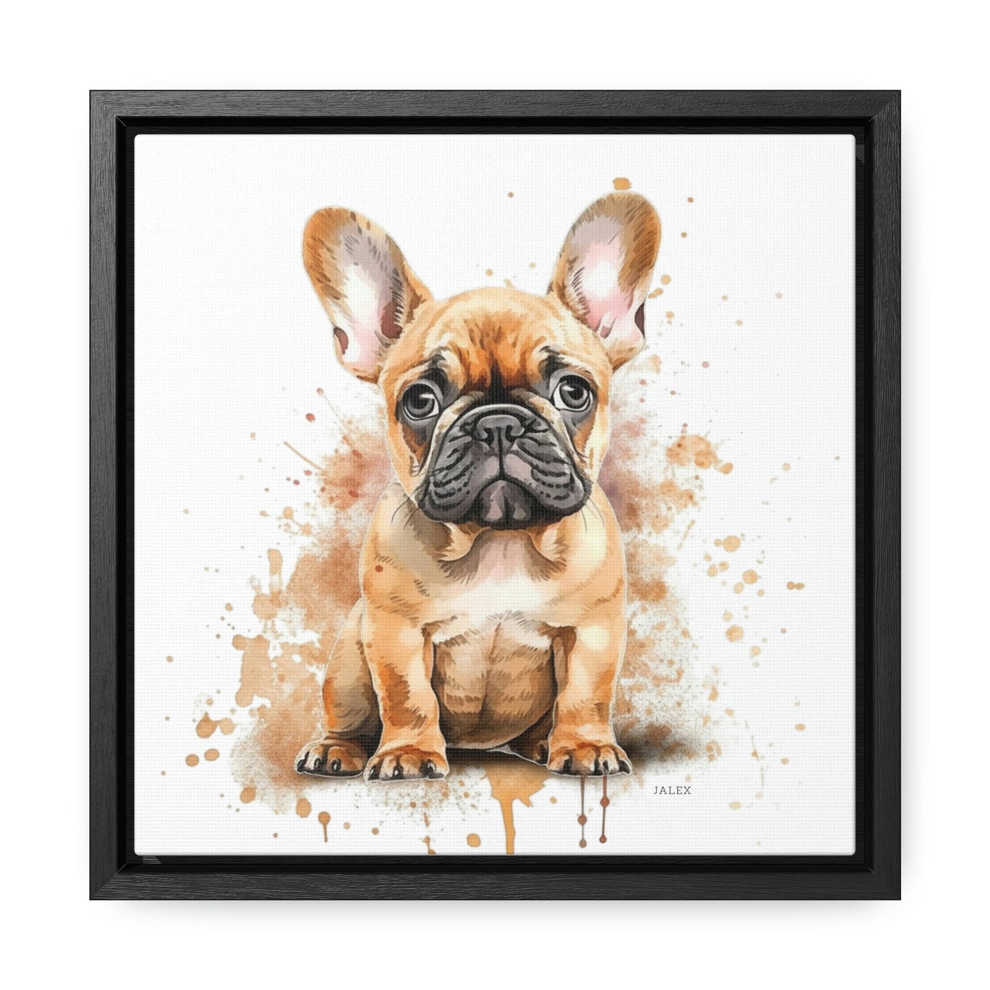 French Bulldog Puppy Nursery Wall Art Framed Canvas