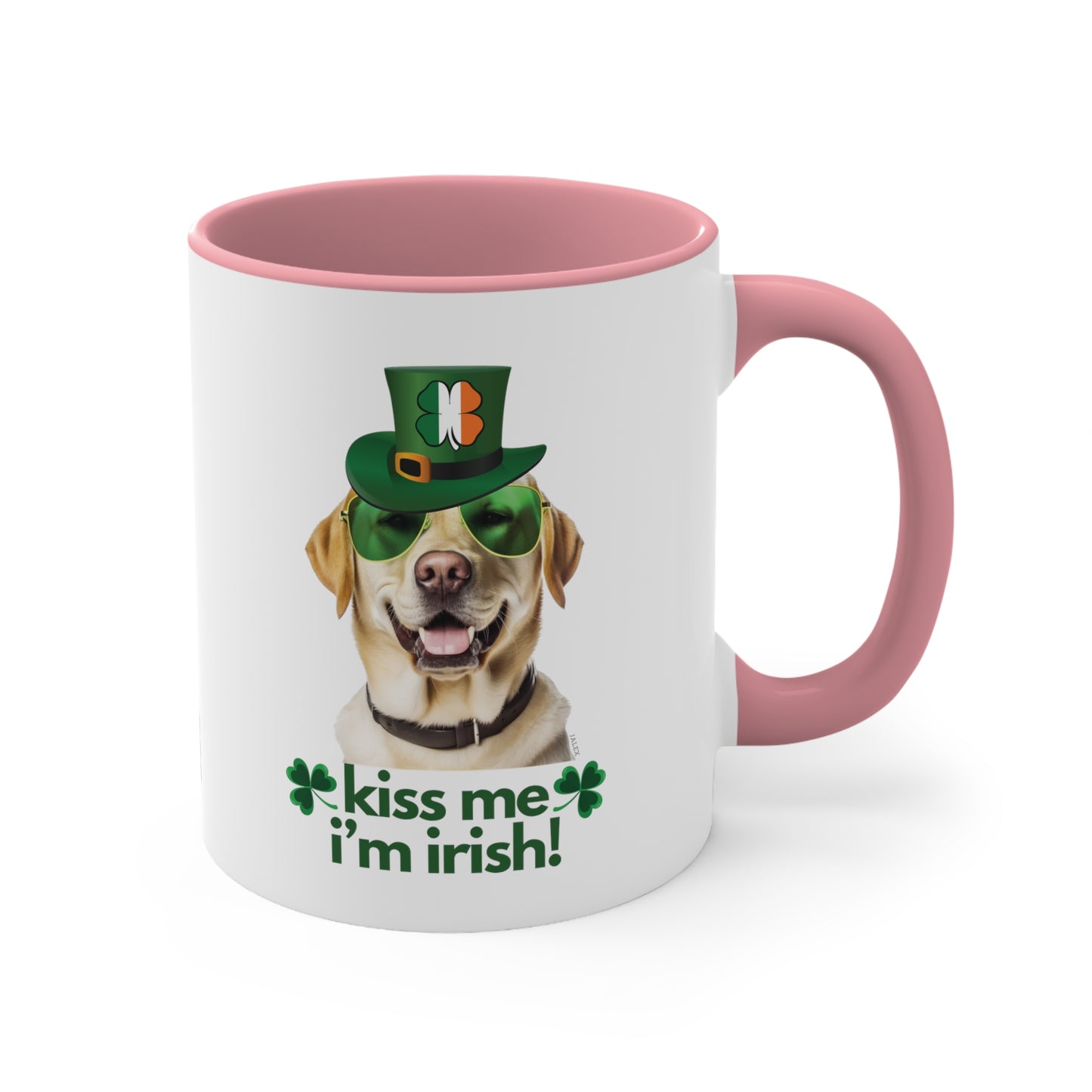 Yellow Labrador kiss me i'm irish funny cute gift dog lovers 11 oz. mug