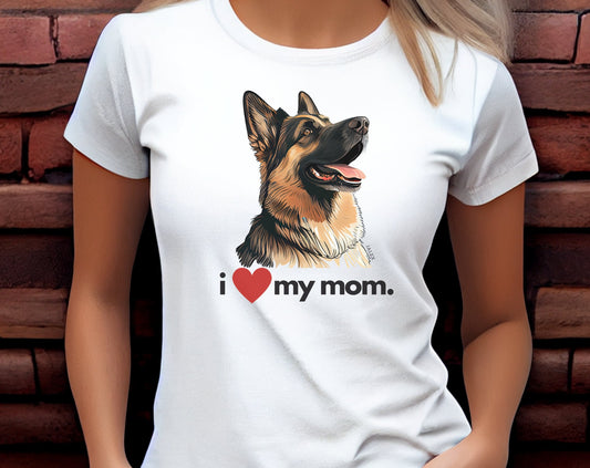 German Shepherd I Love My Mom Unisex Jersey Short Sleeve Tee