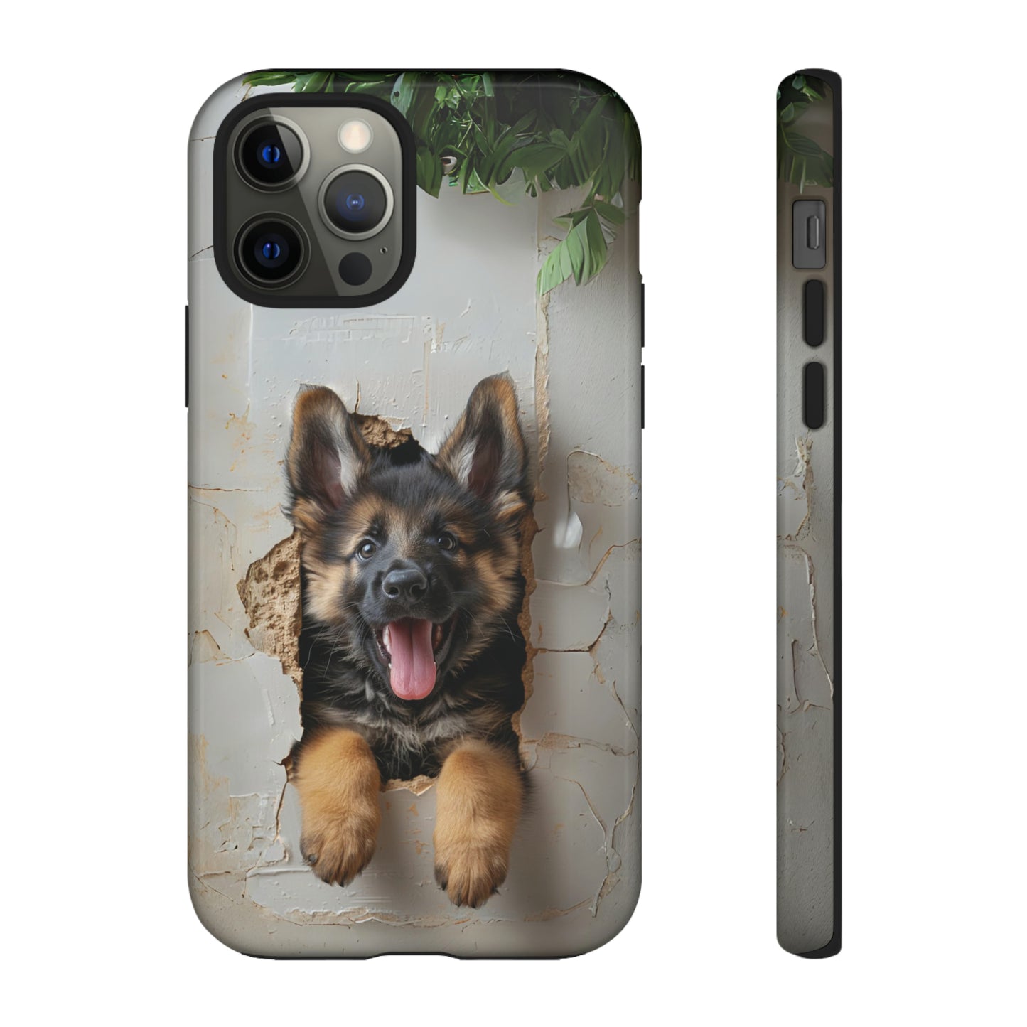 German Shepherd Puppy Breaking Wall | Light Colors | Tough Phone Cases